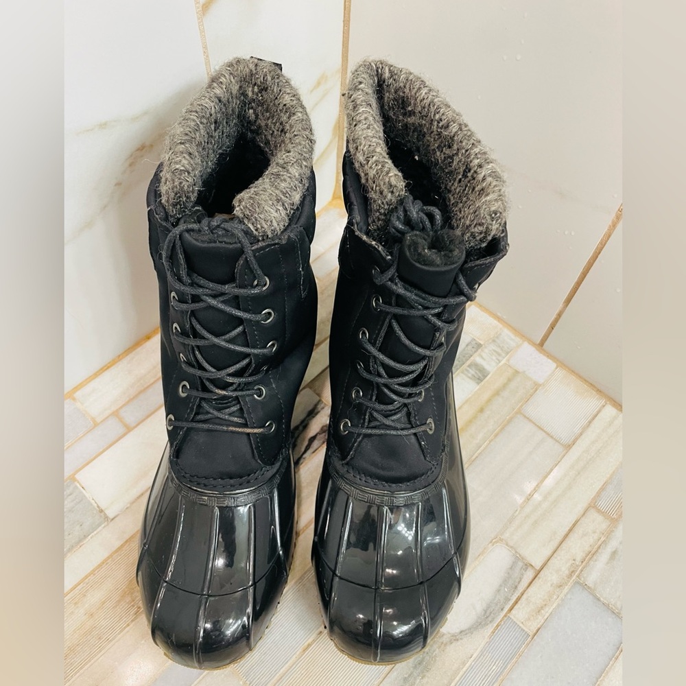 JustFab Black Winter & Rain Duck Boots size 9 - Picture 13 of 16